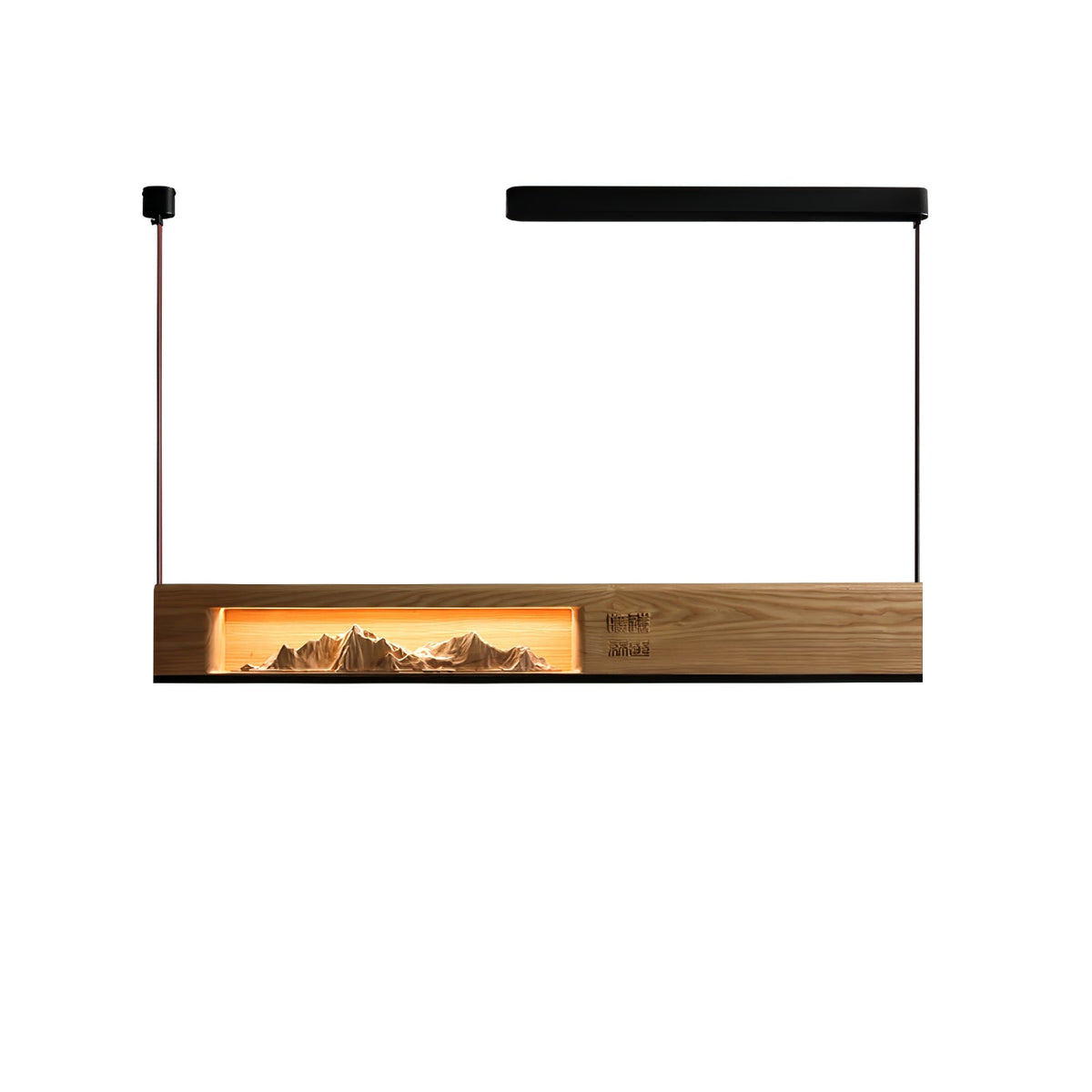 Timber Horizon LED Pendant Light – Modern Wood Sculptural Chandelier