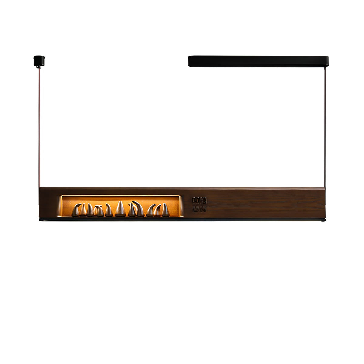 Timber Horizon LED Pendant Light – Modern Wood Sculptural Chandelier