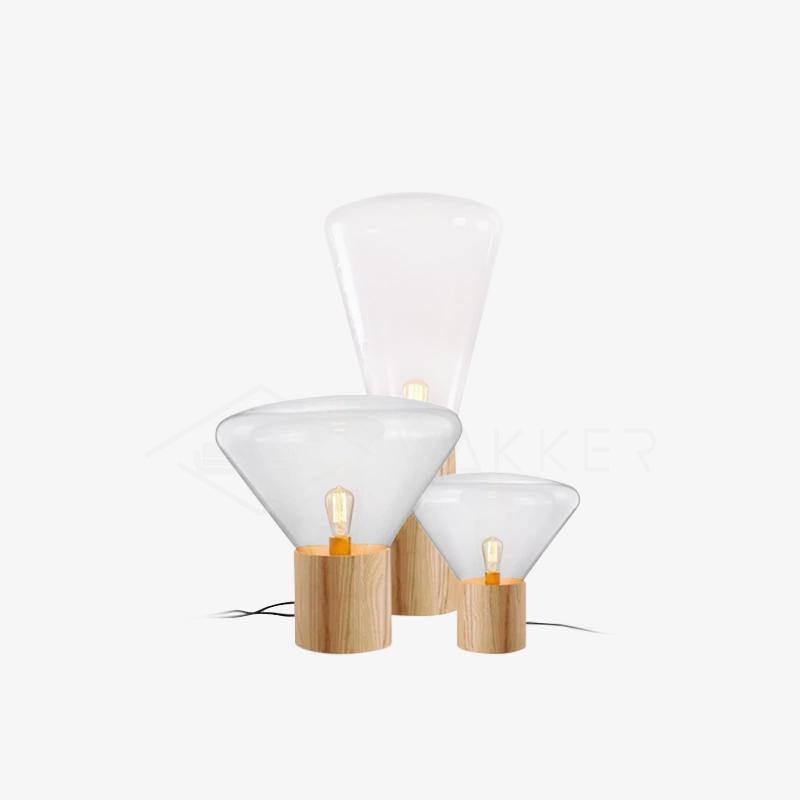 Bois Table Lamp – Handcrafted Wood & Blown Glass Designer Lamp