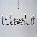 Sculpted Candle Chandelier in Antique Brass, Matte Black, or Brushed Nickel