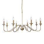 Sculpted Candle Chandelier in Antique Brass, Matte Black, or Brushed Nickel