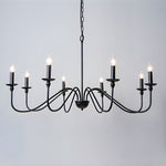 Sculpted Candle Chandelier in Antique Brass, Matte Black, or Brushed Nickel
