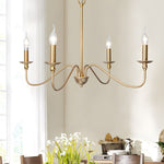 Sculpted Candle Chandelier in Antique Brass, Matte Black, or Brushed Nickel
