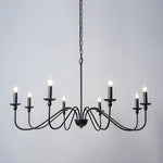 Sculpted Candle Chandelier in Antique Brass, Matte Black, or Brushed Nickel