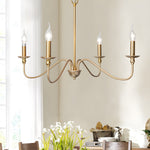 Sculpted Candle Chandelier in Antique Brass, Matte Black, or Brushed Nickel