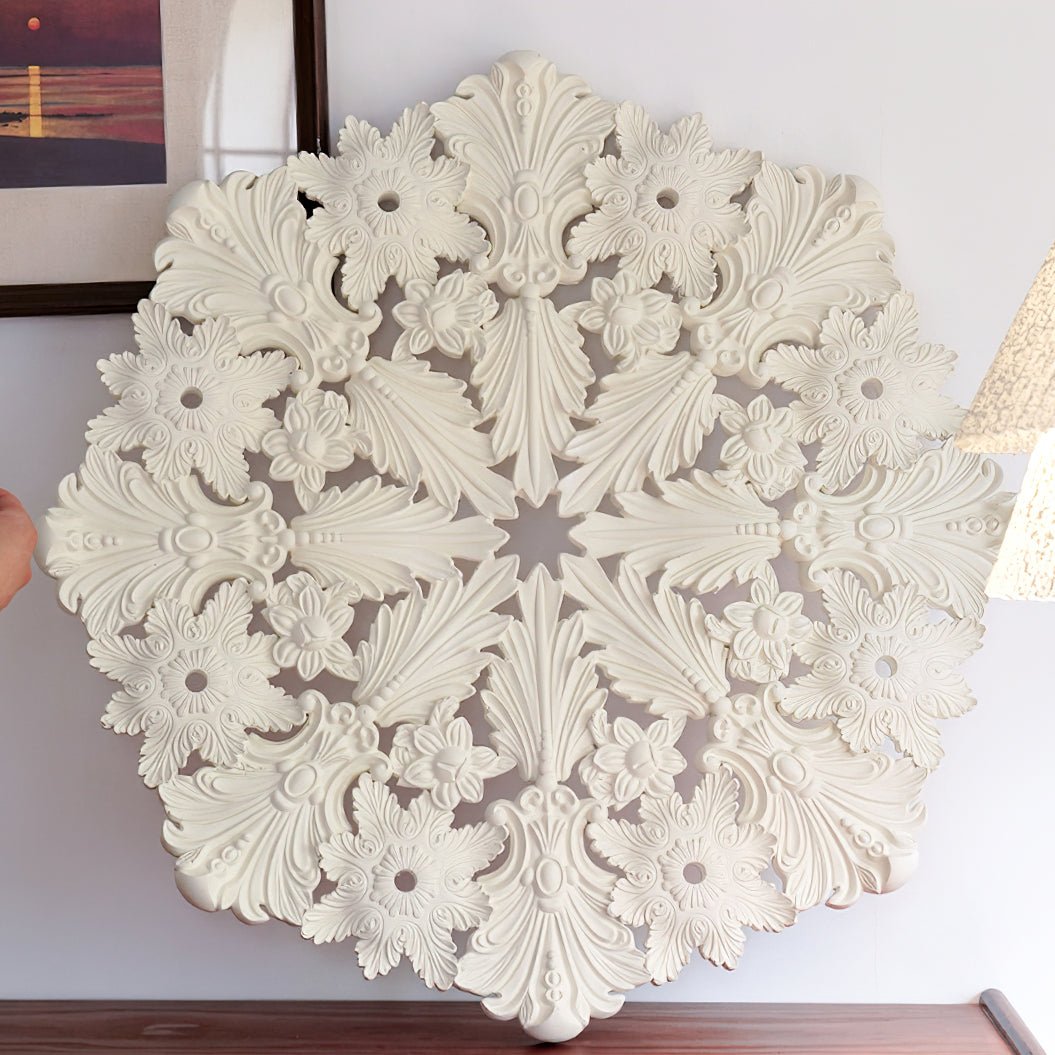 Plaster Ceiling Medallion with Integrated LED Lighting