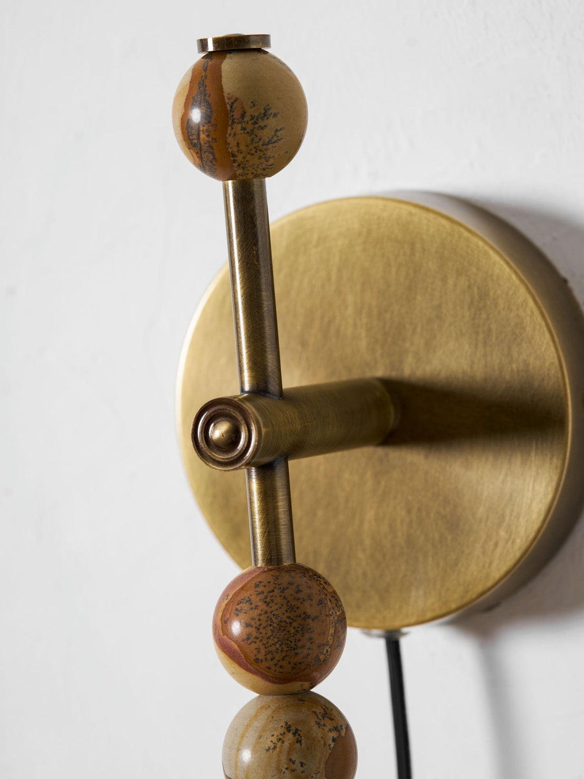 Toam Plug-In Wall Sconce with Marble and Brass Accents