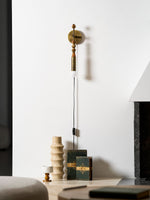 Toam Plug-In Wall Sconce with Marble and Brass Accents