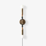 Toam Plug-In Wall Sconce with Marble and Brass Accents