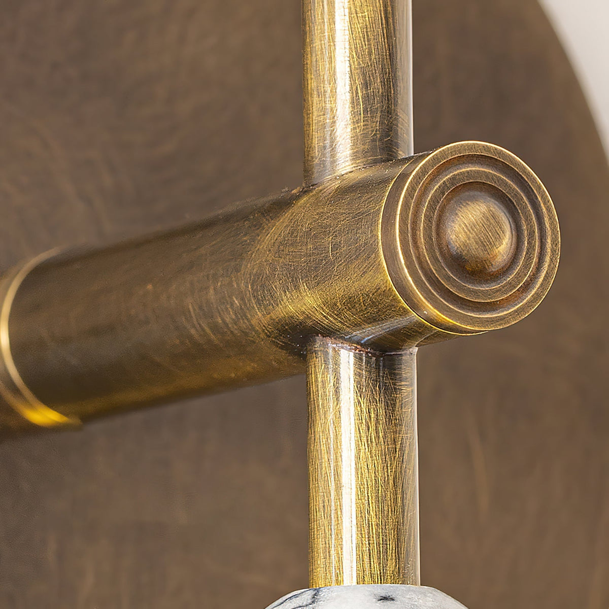 Toam Plug-In Wall Sconce with Marble and Brass Accents