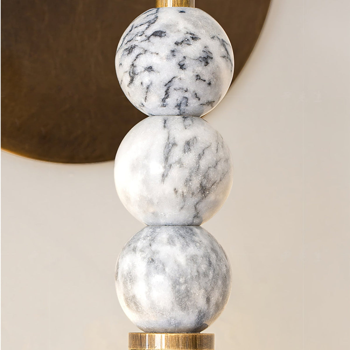 Toam Plug-In Wall Sconce with Marble and Brass Accents