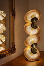 Tol Floor Lamp — Sculptural Gold Resin Totem, Modern LED Floor Light