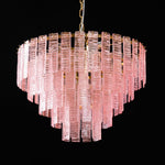 Opalora Pink Glass Chandelier | Murano-Style Gold Accent Lighting