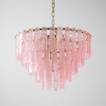 Opalora Pink Glass Chandelier | Murano-Style Gold Accent Lighting