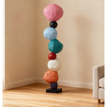 Totem Balance Art Sculpture – Colorful Fiberglass Decorative Piece for Modern Interiors