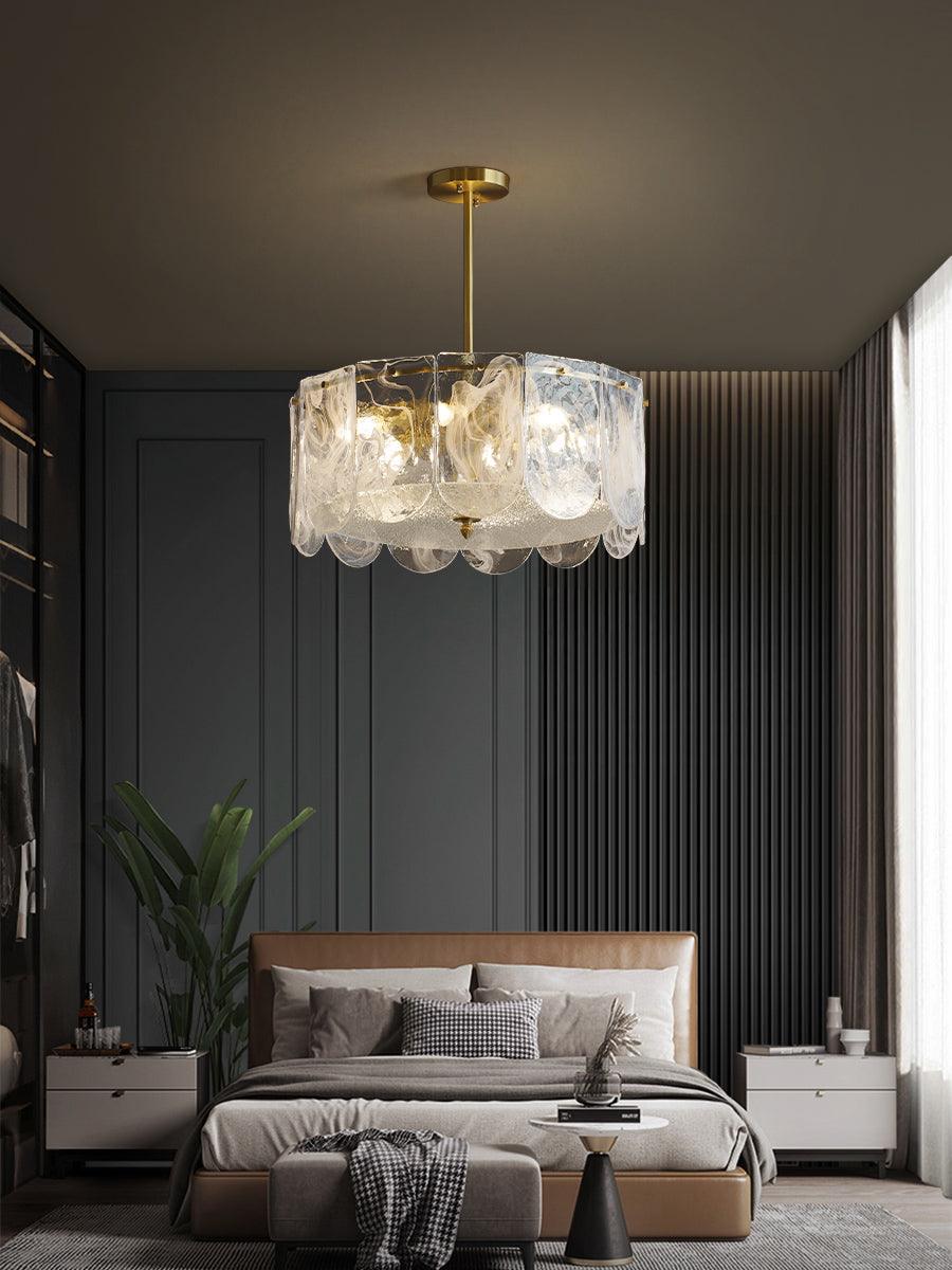 Classic Copper Glass Chandelier for Elegant Dining Rooms and Entryways