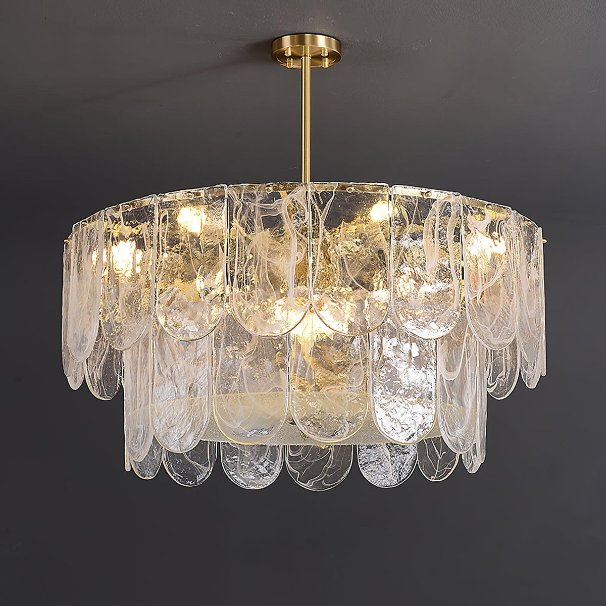 Classic Copper Glass Chandelier for Elegant Dining Rooms and Entryways