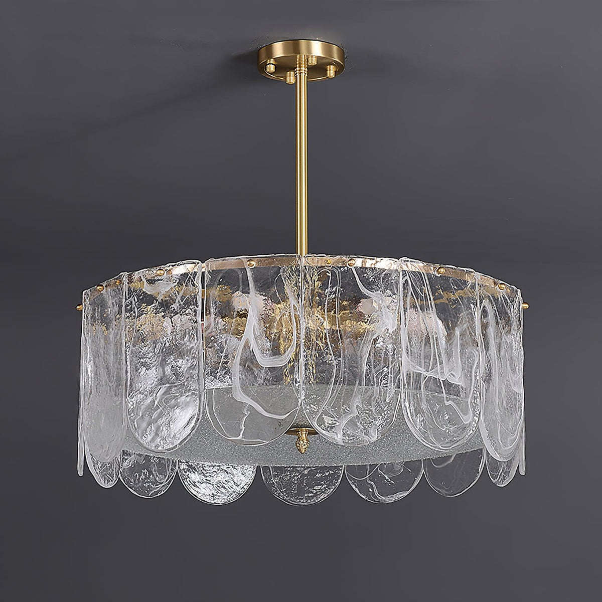Classic Copper Glass Chandelier for Elegant Dining Rooms and Entryways