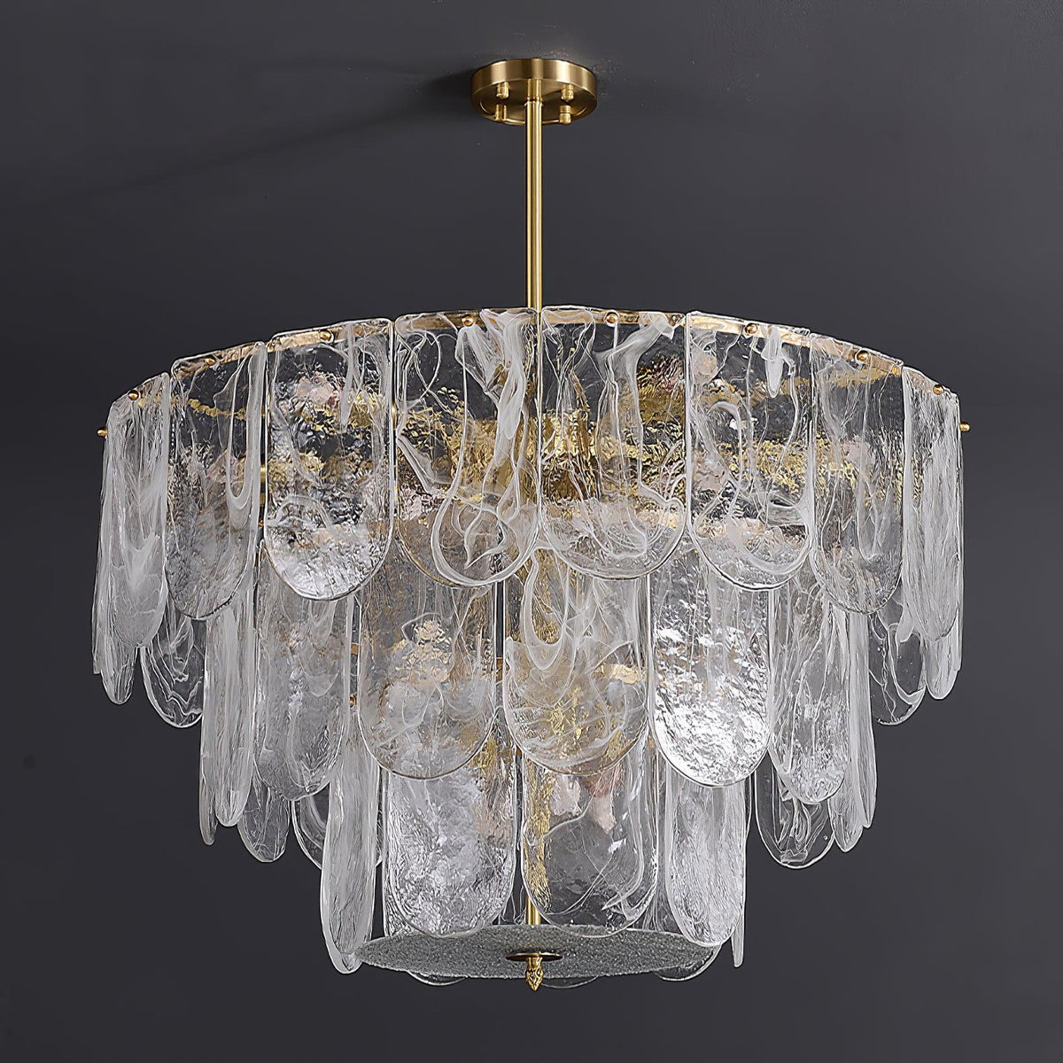 Classic Copper Glass Chandelier for Elegant Dining Rooms and Entryways