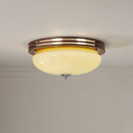Tranquil Sphere Wood Grain LED Flush Mount Ceiling Light
