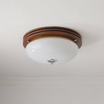 Tranquil Sphere Wood Grain LED Flush Mount Ceiling Light