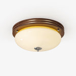 Tranquil Sphere Wood Grain LED Flush Mount Ceiling Light