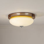 Tranquil Sphere Wood Grain LED Flush Mount Ceiling Light
