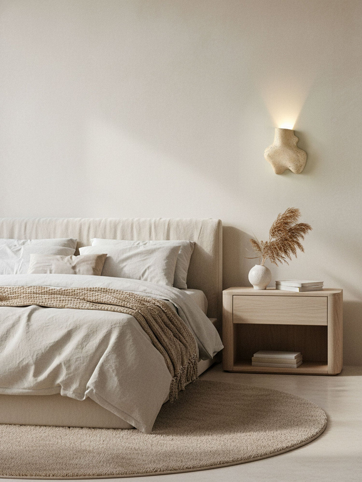 Travertine Abstract Wall Sconce with Warm Ambient Glow