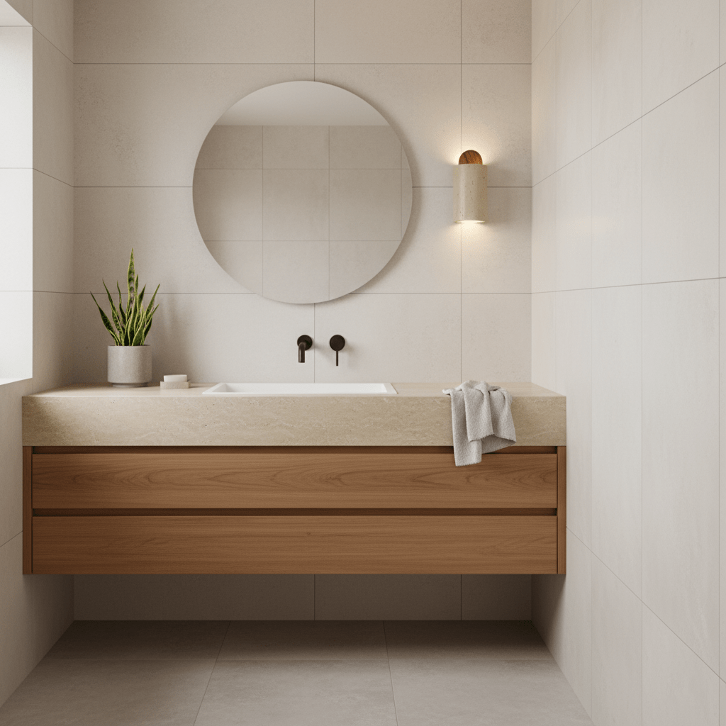 Travertine Cylinder Wall Sconce with Cap – Modern Natural Stone Lighting