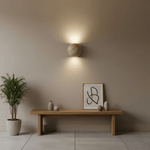 Travertine Globe Wall Sconce – Natural Stone Ambient Lighting