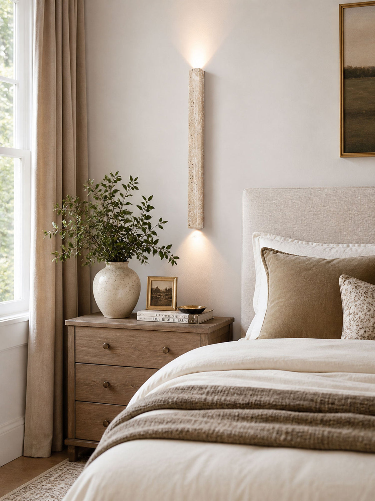 Travertine Wall Sconce with Up and Down Lighting