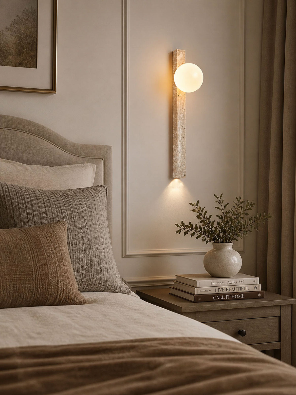 Travertine Wall Sconce with Up and Down Lighting