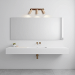 Travertine Triple Spotlight Wall Sconce in Walnut Wood