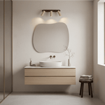 Travertine Triple Spotlight Wall Sconce in Walnut Wood