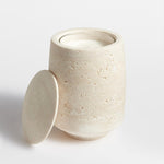 Sculptural Travertine Candle Holder for Modern Interiors
