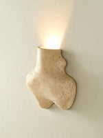 Travertine Abstract Wall Sconce with Warm Ambient Glow
