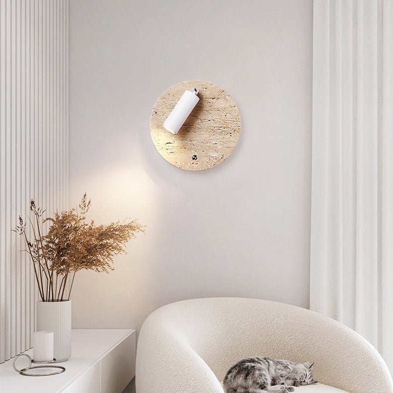 Travertine Axis Directional Wall Sconce in Natural Stone