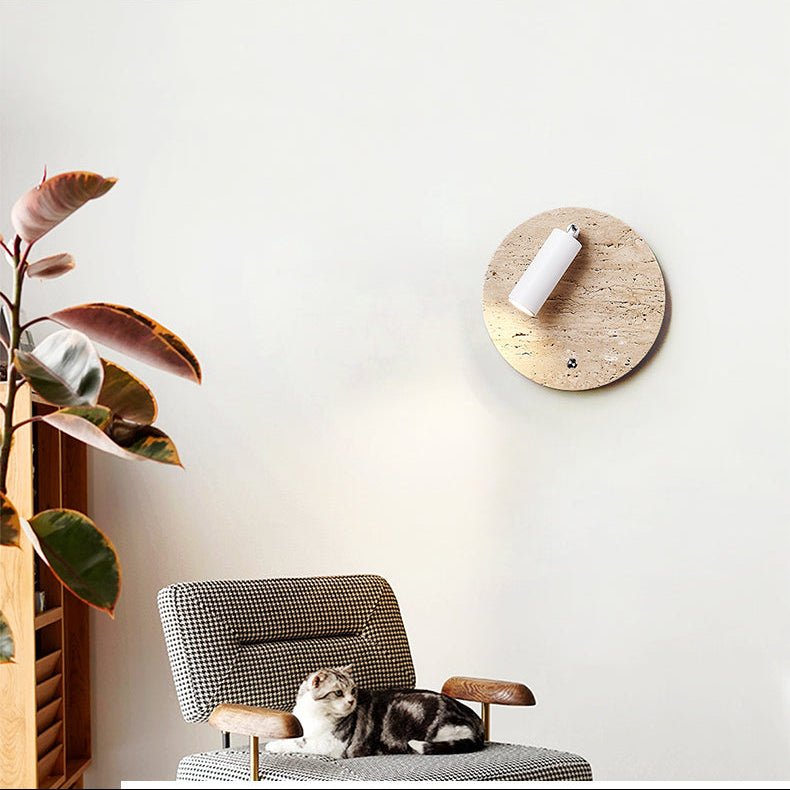 Travertine Axis Directional Wall Sconce in Natural Stone
