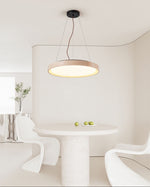 Travertine LED Pendant Light – Modern Stone Circle Pendant for Dining & Living