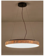 Travertine LED Pendant Light – Modern Stone Circle Pendant for Dining & Living