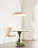 Travertine LED Pendant Light – Modern Stone Circle Pendant for Dining & Living