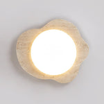 Travertine Cloud Flush Mount Ceiling Light in Natural Yellow Stone
