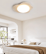 Travertine Cloud Flush Mount Ceiling Light in Natural Yellow Stone