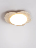 Travertine Cloud Flush Mount Ceiling Light in Natural Yellow Stone