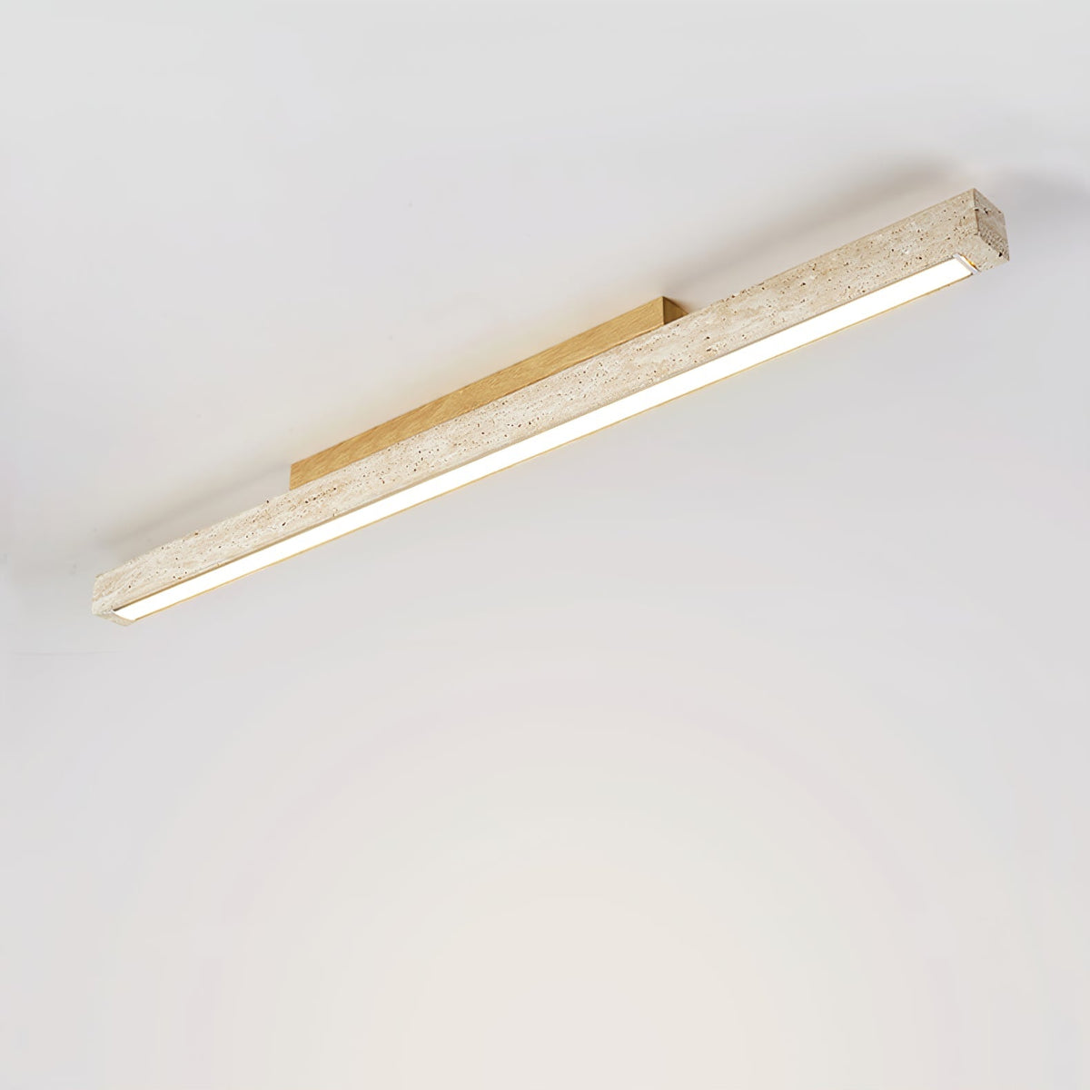 Travertine Linear Ceiling Light – Natural Stone LED Fixture for Modern Interiors