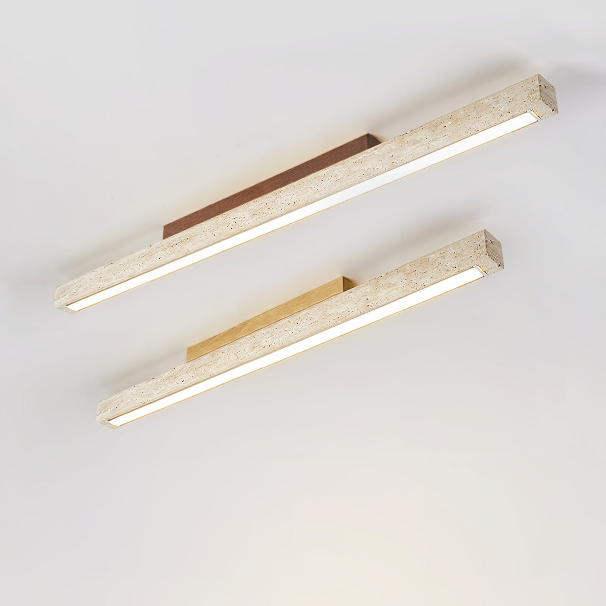 Travertine Linear Ceiling Light – Natural Stone LED Fixture for Modern Interiors