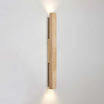 Travertine Column Wall Sconce in Yellow Travertine