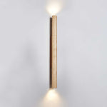Travertine Column Wall Sconce in Yellow Travertine