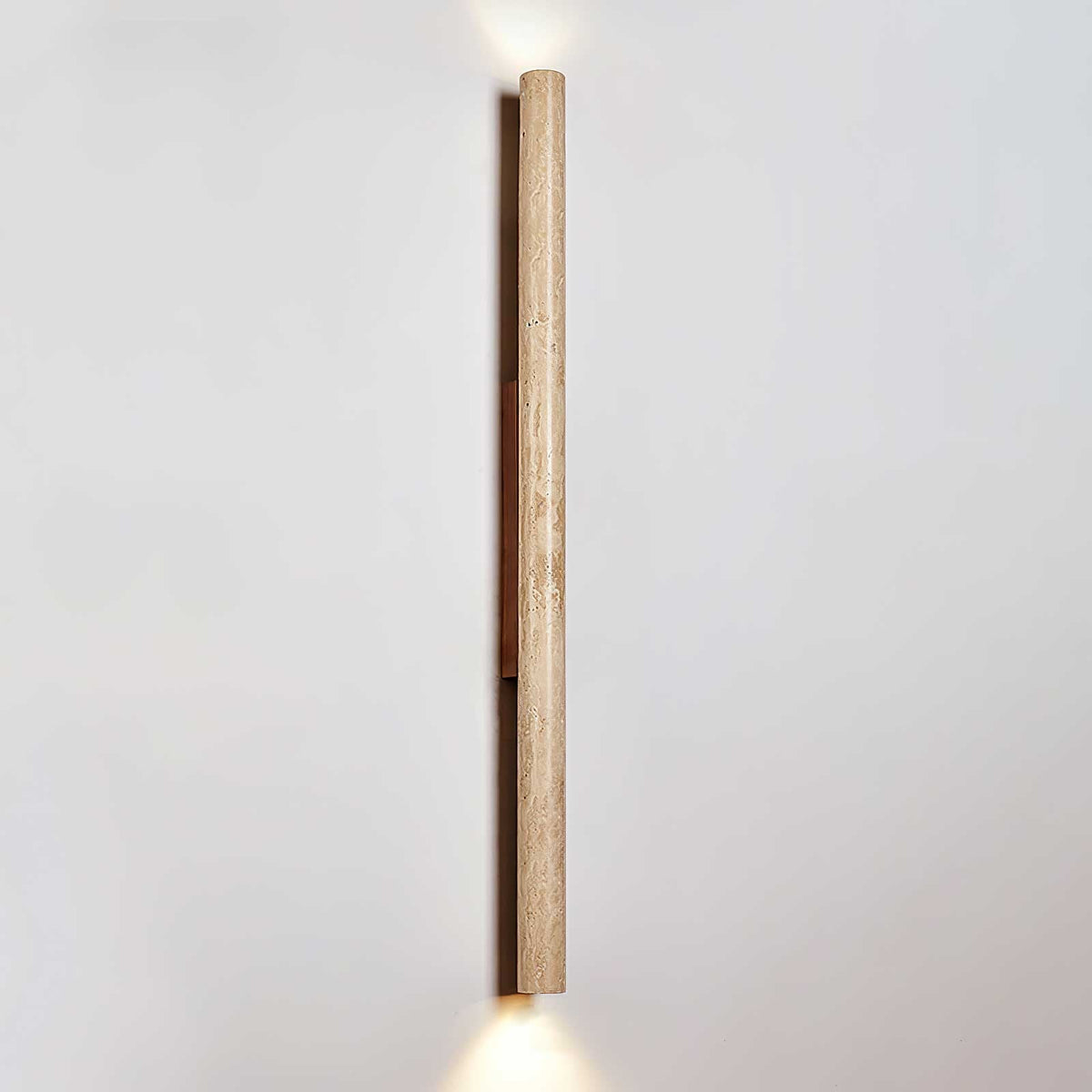 Travertine Column Wall Sconce in Yellow Travertine
