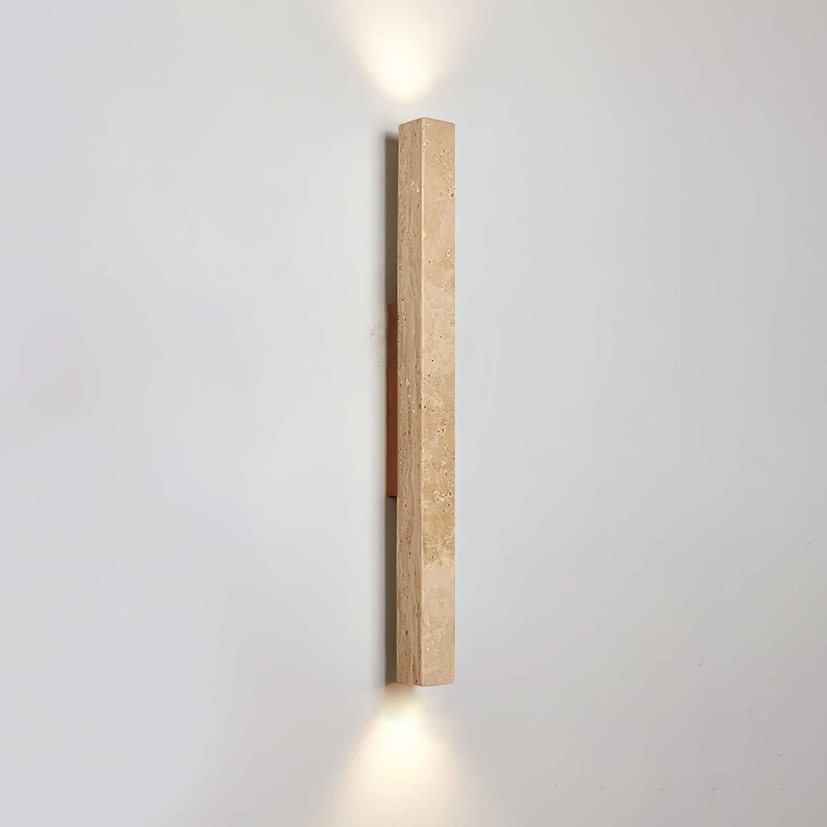 Travertine Column Wall Sconce in Yellow Travertine